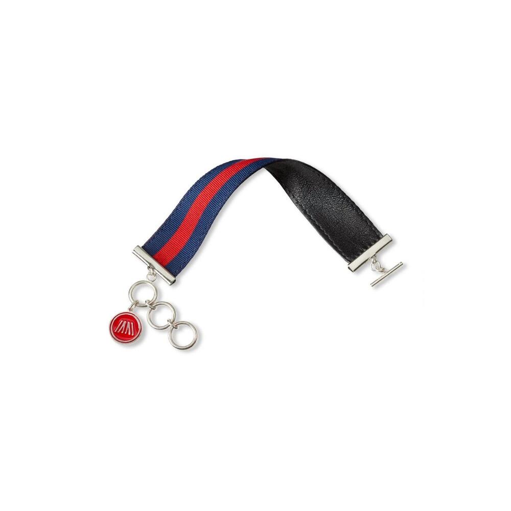 NEW MISSION ATELIER women's ascension bracelet in red and navy ribbon